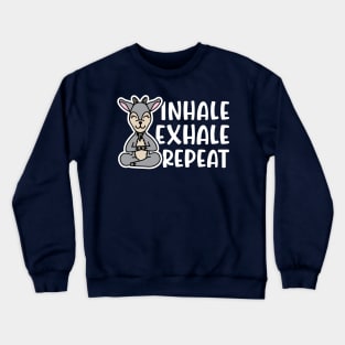 Inhale Exhale Repeat Gas Goat Yoga Fitness Funny Crewneck Sweatshirt